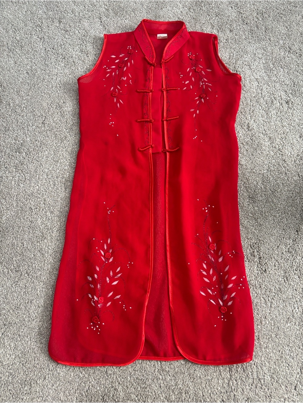 Silver Dragon Red Sleeveless top